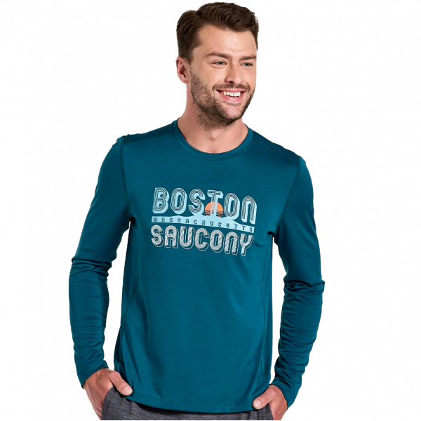 Чоловічий лонгслів Saucony STOPWATCH GRAPHIC LONG SLEEVE